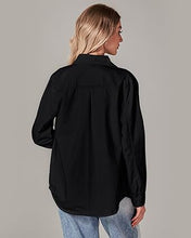 LUVAMIA Denim Jackets for Women Trendy Long Sleeve Button Down Shirt Jacket with Pocket