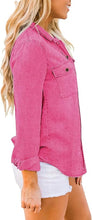 luvamia Women Chambray Jean Western Shirts Long Sleeve Button Down Denim Shirt Tops
