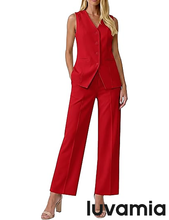 luvamia Two Piece Sets for Women Vest Pantsuits Set Dressy Business Casual Outfits