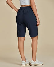 LUVAMIA Bermuda Shorts for Women's Knee Length Casual Lightweight Breathable Summer High Waisted Knee Length Shorts