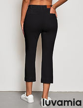 luvamia Capri Jeans for Women High Waisted Slim Straight Stretchy Denim Capris Pants Welt Pockets Casual Cropped Jeans