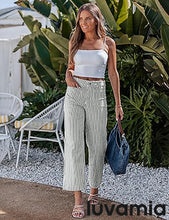luvamia Stripe High Waist Wide Leg Jeans for Women