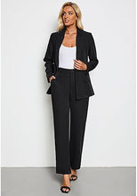 luvamia 2 Piece Outfits for Women Dressy Blazer Jackets High Waisted Straight Leg Pants Suits Set Business Casual Office