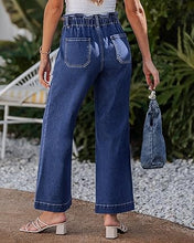 luvamia FleXclusive Wide Leg Jeans for Women Trendy High Waisted Elastic Waist Paperbag Drawstring Stretchy Denim Pants Trouser Jeans