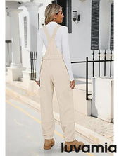 Women's No Stretch Adjustable Fleece Overalls Casual Jumpsuits With Pockets