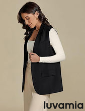 luvamia Women's sleeveless business style lapel vest jacket
