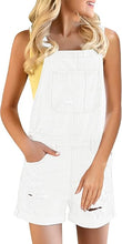 luvamia Women's Ripped Short Overalls Adjustable Denim Bib Overall Shorts Romper