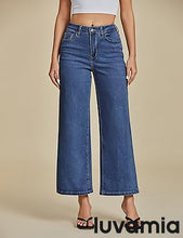 LUVAMIA Women's 5-Pocket Denim High Waist Retro Wide Leg Jean Styles