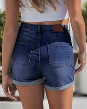 luvamia FleXclusive Jean Shorts for Women High Waisted Cuffed Stretchy Denim Shorts