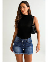 luvamia Jean Shorts for Women High Wasited Trendy Stretchy Crossover Wasit Denim Shorts Raw Hem Casual Summer Pockets