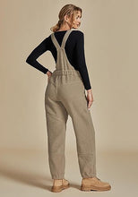 Women's No Stretch Adjustable Fleece Overalls Casual Jumpsuits With Pockets