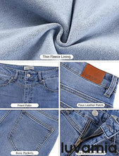luvamia Skinny Jeans for Women Thin Fleece Lined High Waisted Front Yoke Fall Thermal Stretchy Denim Pants Warm Jeggings