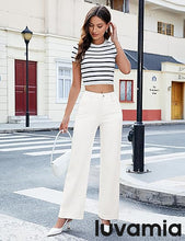 LUVAMIA Women's Wide-leg Jeans High Waist Fashion Jeans Trousers Jeans Versatile Commuter Style