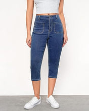 LUVAMIA Women's Casual Jegging Capri Denim Slim Straight High Waist Jeans