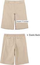 luvamia Bermuda Shorts for Women Knee Length High Waisted Dressy Casual Patch Pocket Chino Elastic Waist Long Shorts