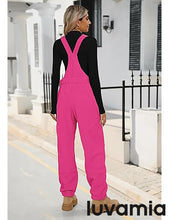 Women's No Stretch Adjustable Fleece Overalls Casual Jumpsuits With Pockets
