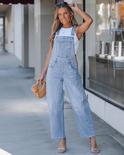 luvamia FleXclusive Denim Overalls for Women Barrel Leg Baggy Loose Fit Bib Stretchy Jean Jumpsuit Adjustable Strap Casual Overall