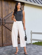 luvamia FleXclusive Barrel Jeans for Women Trendy Wide Leg High Rise Baggy Pull On Elastic Waist Button Fly Drawstring Denim Pants