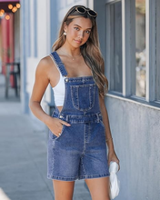 luvamia FleXclusive Denim Overalls for Women Loose Fit Baggy Jean Shorts Overall Bib Summer Casual Stretchy Adjustable Shortalls