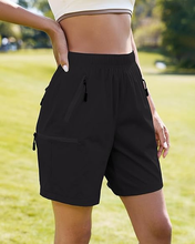 luvamia Hiking Shorts for Women Cargo Pull On Elastic Waist Lightweight Quick Dry Summer Sport Golf 7 Inch Inseam Shorts