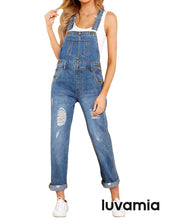 luvamia Women's Casual Stretch Adjustable Denim Bib Overalls Jeans Pants Jumpsuits