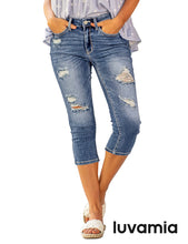 luvamia Womens Capri Jeans for Women High Waisted Skinny Ripped Jean Denim Pants