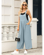 luvamia Jumpsuits for Women Casual Loose Wide Leg Boho Overall Jumpsuit Baggy Summer Outfits with Pockets Bib Overalls