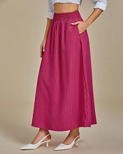 LUVAMIA Women's Summer Long Lightweight Flowy Skirt Stripe Maxi Fashion