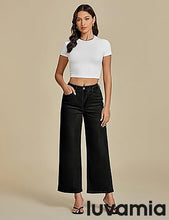LUVAMIA Women's 5-Pocket Denim High Waist Retro Wide Leg Jean Styles