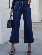 luvamia Wide Leg Jeans for Women Trendy High Waisted Flare Jeans Cropped Denim Pants Stretchy Baggy with Patch Pockets