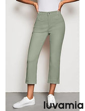 luvamia Capri Jeans for Women High Waisted Slim Straight Stretchy Denim Capris Pants Welt Pockets Casual Cropped Jeans