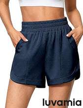 LUVAMIA Women's Brief High-Waisted Elastic-Waist Athletic Wide-Leg Shorts