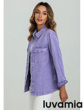 luvamia 2025 Jean Jackets for Women Fashion Oversized Button Down Denim Jacket Western Fall Shacket Jacket with Pockets