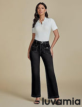 LUVAMIA High Waisted Slim Wide Leg Women Regular fit Full Length