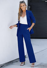 luvamia 2 Piece Outfits for Women Dressy Blazer Jackets High Waisted Straight Leg Pants Suits Set Business Casual Office