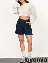 LUVAMIA Women's High Waist Elastic Waistband Shorts Regular Comfort Silhouette