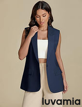 luvamia Women's sleeveless business style lapel vest jacket