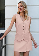 LUVAMIA Women's Business Vest Suit Set Sleeveless Blazer Skirt Outfit Workwear Matching