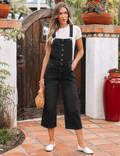 LUVAMIA Women Sleeveless Adjustable Strap One Piece Casual Denim Harem Overall