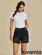 Luvamia Women's Casual Denim Walkshorts Summer Straight