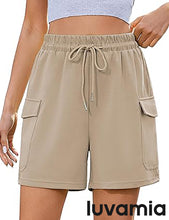 LUVAMIA Women's Wide Leg Lounge Shorts Elastic Waist Drawstring Sport Brief Casual Comfy Cozy Shorts
