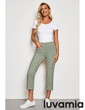 luvamia Capri Jeans for Women High Waisted Slim Straight Stretchy Denim Capris Pants Welt Pockets Casual Cropped Jeans