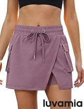 LUVAMIA Women's Active Breathable High Waisted Regular Relaxed Fit Shorts Skort.