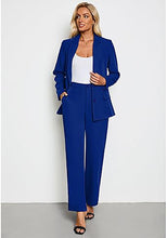luvamia 2 Piece Outfits for Women Dressy Blazer Jackets High Waisted Straight Leg Pants Suits Set Business Casual Office