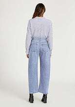 LUVAMIA Women's Barrel Style High Waist Jeans Regular Fit Slight Stretch with pocket
