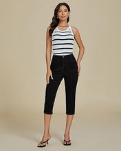 LUVAMIA Women's Casual Jegging Capri Denim Slim Straight High Waist Jeans