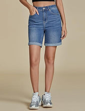 2025 Women's Casual Denim High Waist Pants Shorts Straight Leg Stretch Jeans