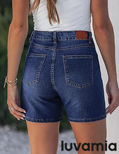luvamia FleXclusive Jean Shorts for Women High Waisted Trendy Drawstring Stretchy Denim Shorts Summer Casual Jorts with Pockets