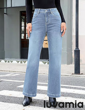 luvamia Flare Jeans for Women Thin Fleece Lined High Waisted Wide Leg Trendy Fall Stretchy Denim Pants Trouser Jeans