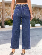 luvamia FleXclusive Wide Leg Jeans for Women Trendy High Waisted Elastic Waist Paperbag Drawstring Stretchy Denim Pants Trouser Jeans